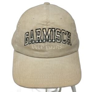 Town Talk Baseball Cap Beige One Size Corduroy Garmisch Golf Course Leather Hat